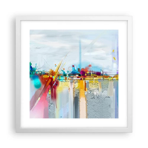 Plagát v bielom ráme - Most radosti nad riekou života - 40x40 cm