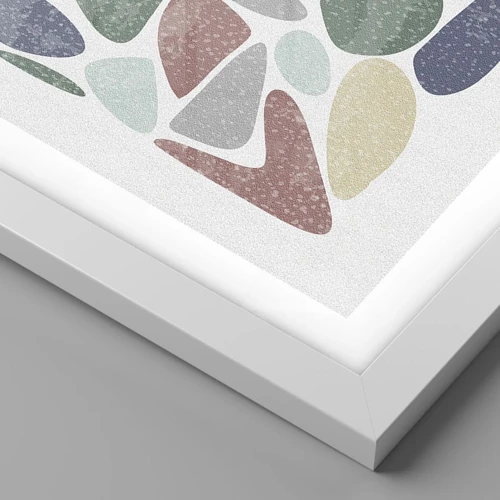 Plagát v bielom ráme - Mozaika práškových farieb - 100x70 cm