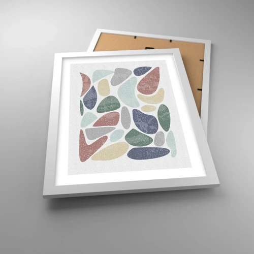 Plagát v bielom ráme - Mozaika práškových farieb - 30x40 cm