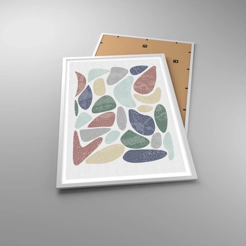 Plagát v bielom ráme - Mozaika práškových farieb - 61x91 cm