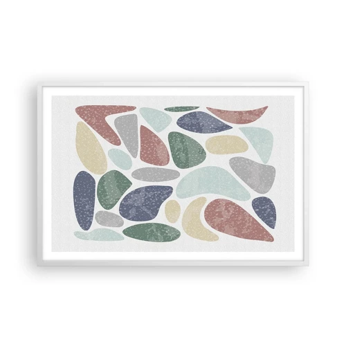 Plagát v bielom ráme - Mozaika práškových farieb - 91x61 cm