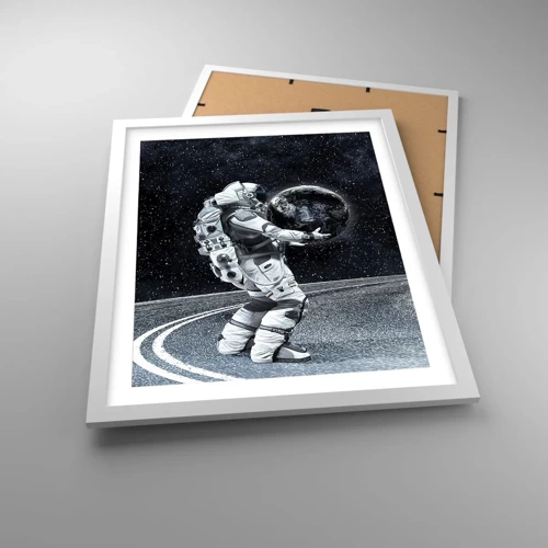 Plagát v bielom ráme - Na Mliečnej dráhe - 40x50 cm