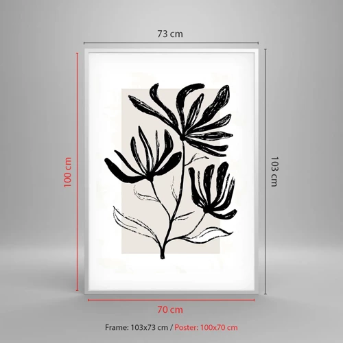 Plagát v bielom ráme - Náčrtok pre herbár - 70x100 cm