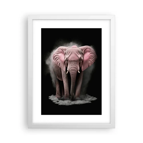 Plagát v bielom ráme - Nemysli na ružového slona! - 30x40 cm