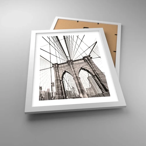 Plagát v bielom ráme - Newyorská katedrála - 30x40 cm