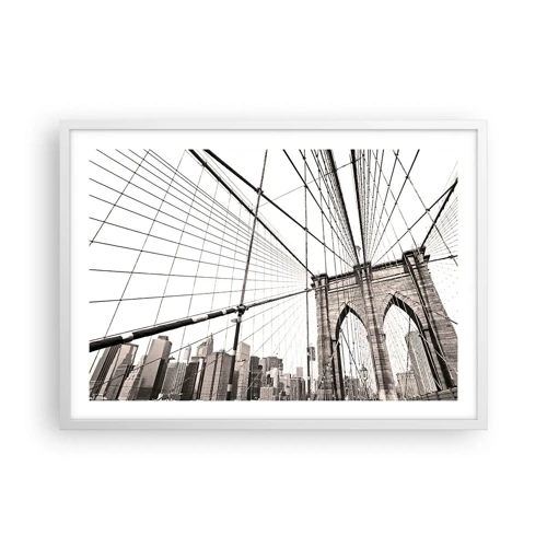 Plagát v bielom ráme - Newyorská katedrála - 70x50 cm
