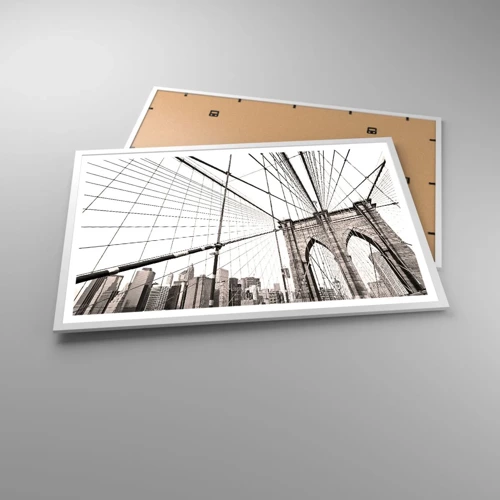 Plagát v bielom ráme - Newyorská katedrála - 91x61 cm
