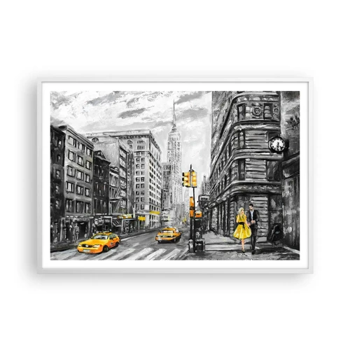 Plagát v bielom ráme - Newyorský príbeh - 100x70 cm