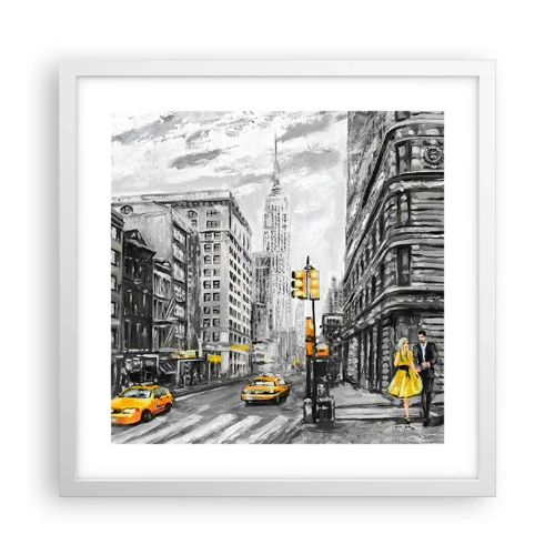 Plagát v bielom ráme - Newyorský príbeh - 40x40 cm