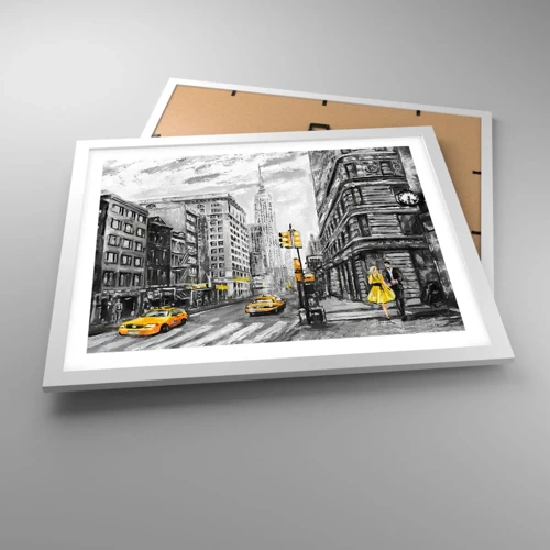 Plagát v bielom ráme - Newyorský príbeh - 50x40 cm