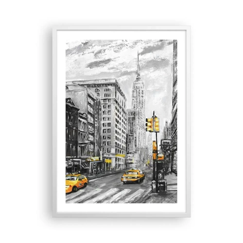 Plagát v bielom ráme - Newyorský príbeh - 50x70 cm