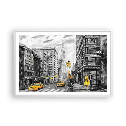 Plagát v bielom ráme - Newyorský príbeh - 91x61 cm