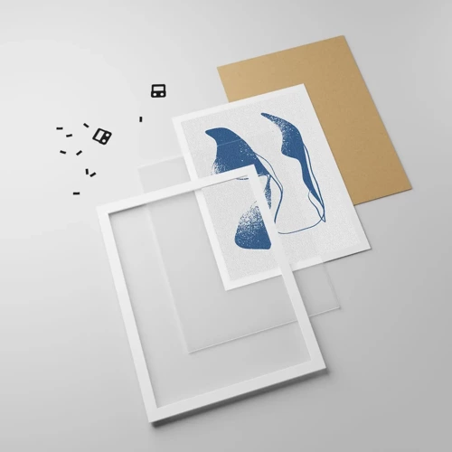 Plagát v bielom ráme - Okrídlená abstrakcia - 40x50 cm