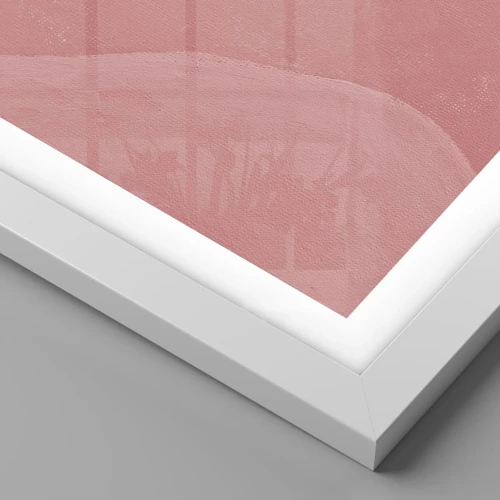 Plagát v bielom ráme - Organická kompozícia v ružovej - 30x30 cm