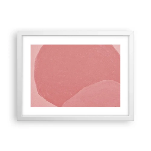 Plagát v bielom ráme - Organická kompozícia v ružovej - 40x30 cm