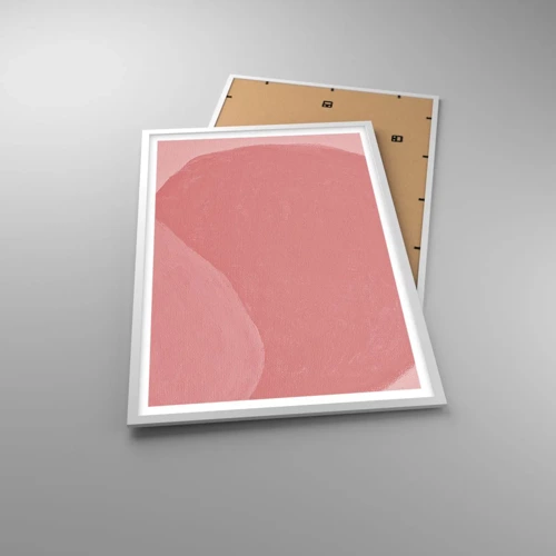 Plagát v bielom ráme - Organická kompozícia v ružovej - 61x91 cm