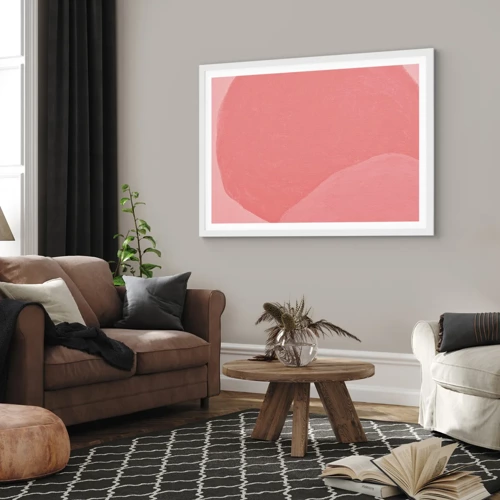 Plagát v bielom ráme - Organická kompozícia v ružovej - 70x50 cm