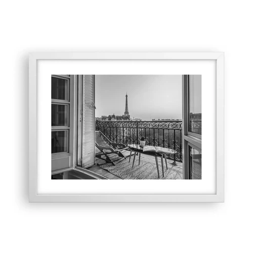 Plagát v bielom ráme - Parížske popoludnie - 40x30 cm