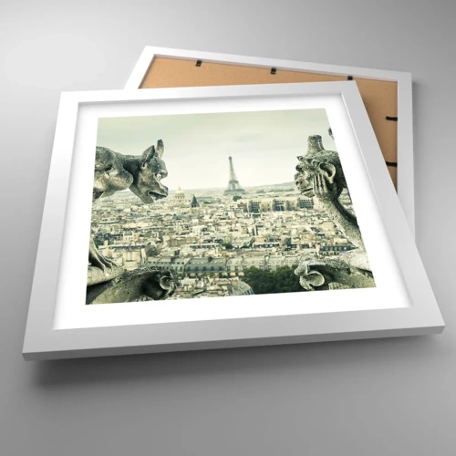Plagát v bielom ráme - Parížske rozprávanie - 30x30 cm