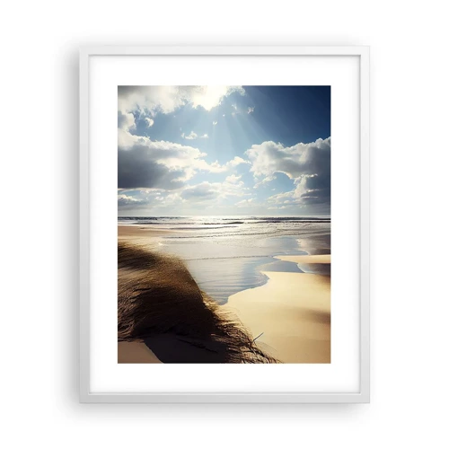 Plagát v bielom ráme - Pláž, divoká pláž - 40x50 cm