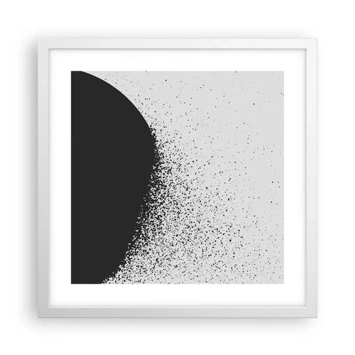 Plagát v bielom ráme - Pohyb častíc - 40x40 cm