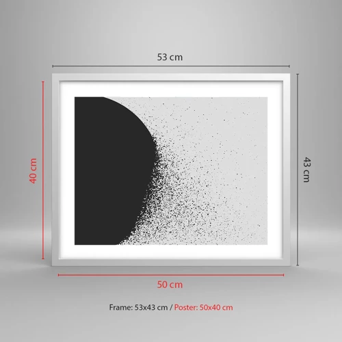 Plagát v bielom ráme - Pohyb častíc - 50x40 cm