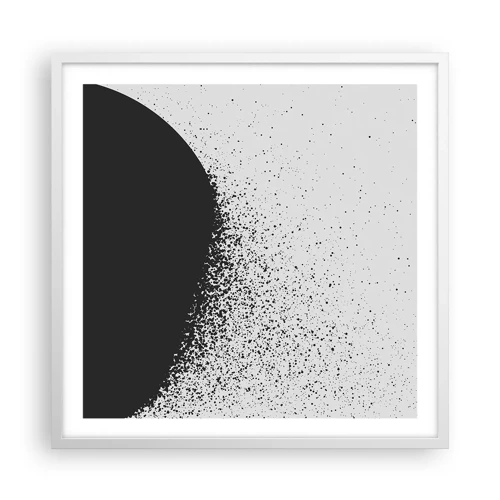 Plagát v bielom ráme - Pohyb častíc - 60x60 cm