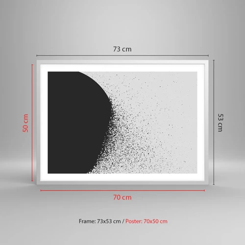 Plagát v bielom ráme - Pohyb častíc - 70x50 cm