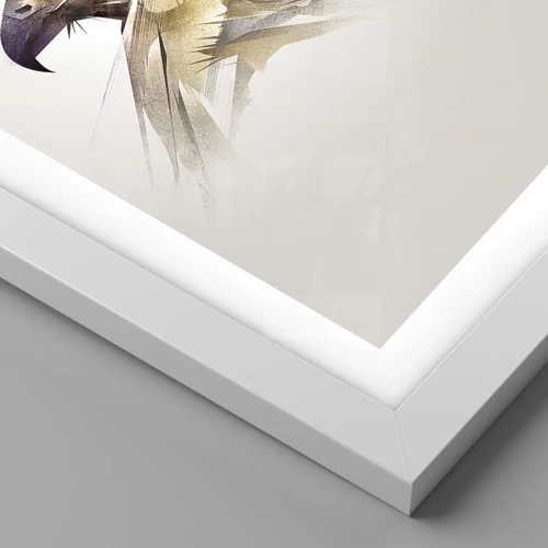 Plagát v bielom ráme - Portrét bojovníka - 60x60 cm
