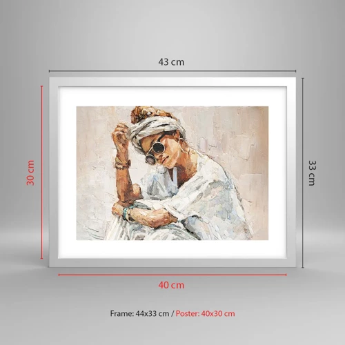Plagát v bielom ráme - Portrét v plnom slnku - 40x30 cm