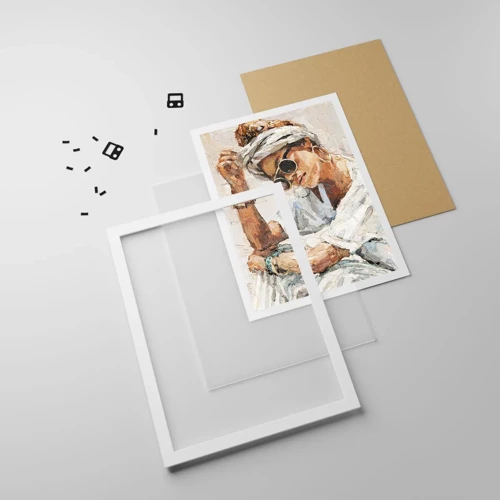 Plagát v bielom ráme - Portrét v plnom slnku - 61x91 cm