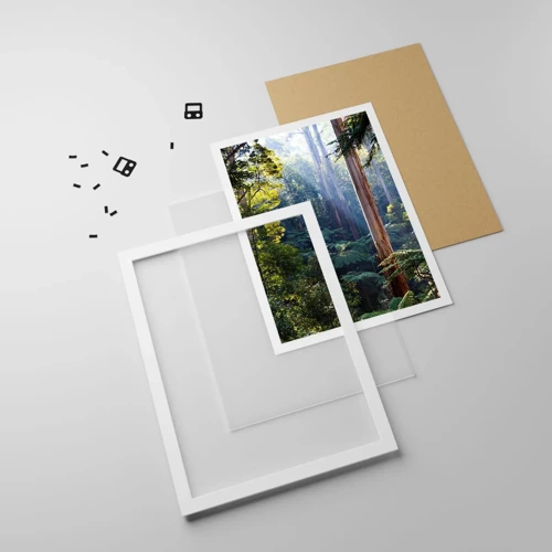 Plagát v bielom ráme - Poviedka lesa - 40x50 cm