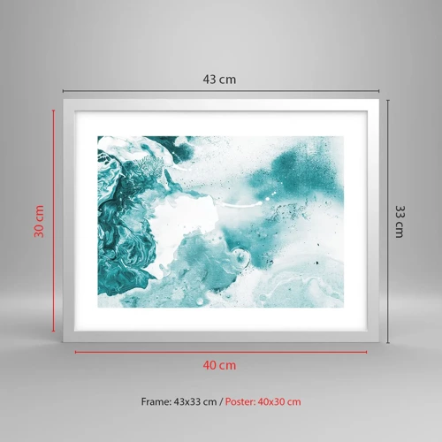 Plagát v bielom ráme - Povodie modrej - 40x30 cm