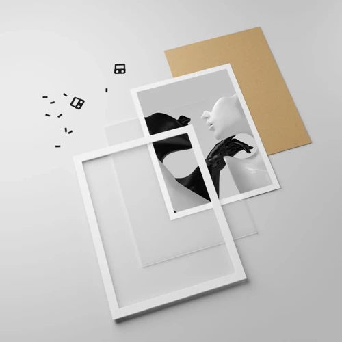 Plagát v bielom ráme - Príťažlivosť – túžba - 30x40 cm