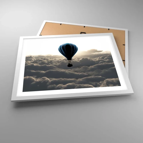Plagát v bielom ráme - Pútnik nad oblakmi - 50x40 cm