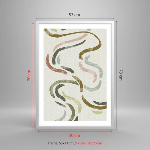 Plagát v bielom ráme - Radostný tanec abstrakcie - 50x70 cm