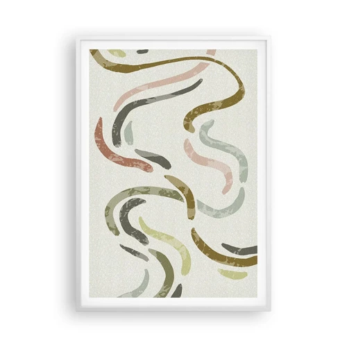 Plagát v bielom ráme - Radostný tanec abstrakcie - 70x100 cm