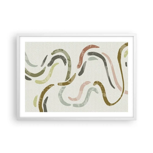 Plagát v bielom ráme - Radostný tanec abstrakcie - 70x50 cm