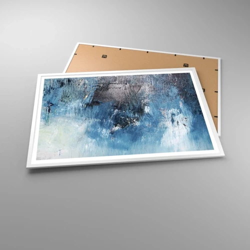 Plagát v bielom ráme - Rapsódia v modrom - 100x70 cm