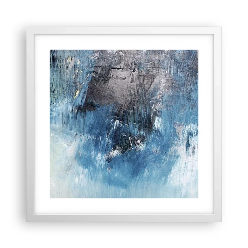 Plagát v bielom ráme - Rapsódia v modrom - 40x40 cm