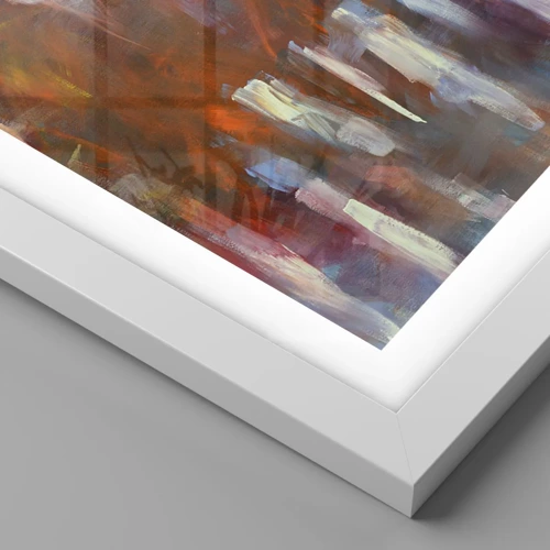 Plagát v bielom ráme - Rovnocenní v daždi a hmle - 40x50 cm