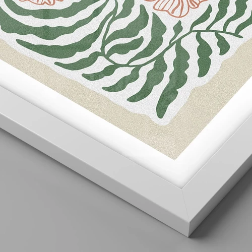 Plagát v bielom ráme - Rozkvitnuté v zeleni - 40x30 cm