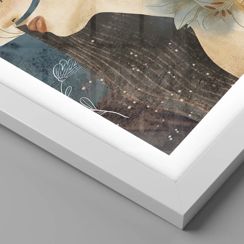 Plagát v bielom ráme - Rozprávka o princeznej s ľaliami - 60x60 cm
