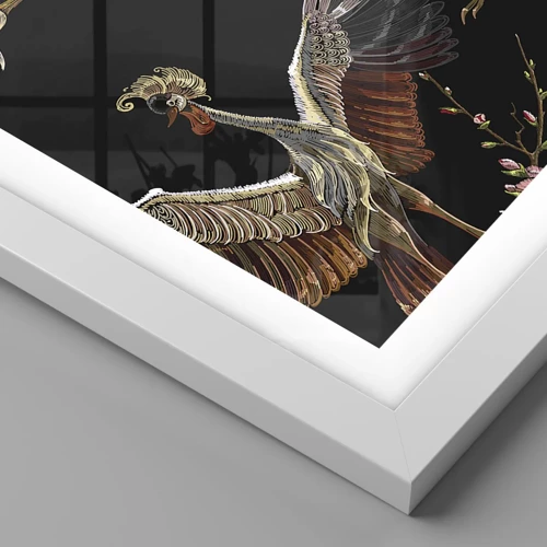 Plagát v bielom ráme - Rozprávkový vták - 100x70 cm