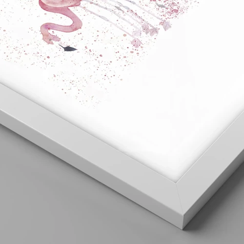 Plagát v bielom ráme - Ružový ansámbl - 40x40 cm