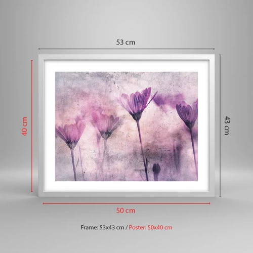 Plagát v bielom ráme - Sen kvetov - 50x40 cm