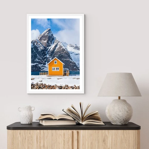 Plagát v bielom ráme - Škandinávska dovolenka - 40x50 cm