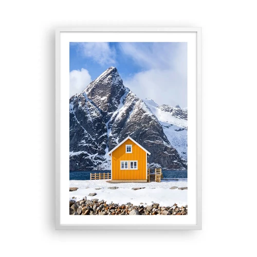 Plagát v bielom ráme - Škandinávska dovolenka - 50x70 cm