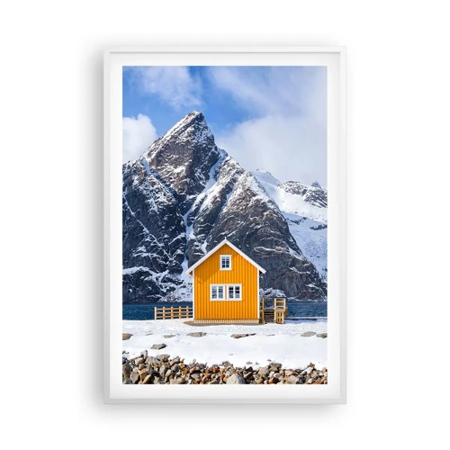 Plagát v bielom ráme - Škandinávska dovolenka - 61x91 cm
