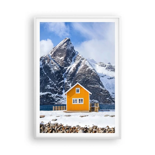 Plagát v bielom ráme - Škandinávska dovolenka - 70x100 cm